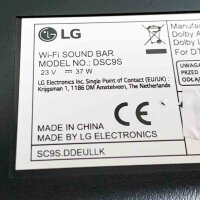 LG DSC9S 3.1.3 Soundbar (400W) with wireless subwoofer (Dolby Atmos, HDMI, Bluetooth), black