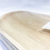 Charity Leaf-disposable palm leaf tray such as bamboo extra large serving tablets and plates | Weddings, sausage boards, BBQs and parties | (56 x 30 cm) (10 tablets)