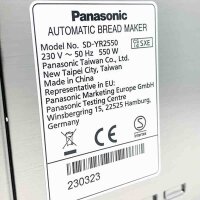 Panasonic Brotbackautomat SD-YR2550SXE, 31 Programme, 550 W