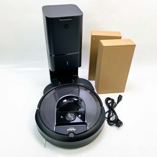 iRobot Saugroboter RVB-Y2 Roomba Combo i8+ (i857840) (Gebraucht: Kratzer an Absaugstation & abgebrochene Klappe) inkl. autom. Absaugstation, Schwarz