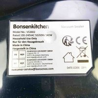 Bonsenkitchen VS3802 Vakuumierer, vakuumiergerät sous vide mit cutter, vakumierergerät inkl. 5 Beutel Folienbeutel + 1 Rolle Folienrollen, Schlauch für Vakuumbehälter, VS3802 (Schwarz)