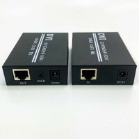VEDINDUST DVI Extender 60m Übertragung über Cat5e/6/7 Ethernet-Kabel mit Sender und Empfänger, unterstützt 1920x1200 HDCP EDID