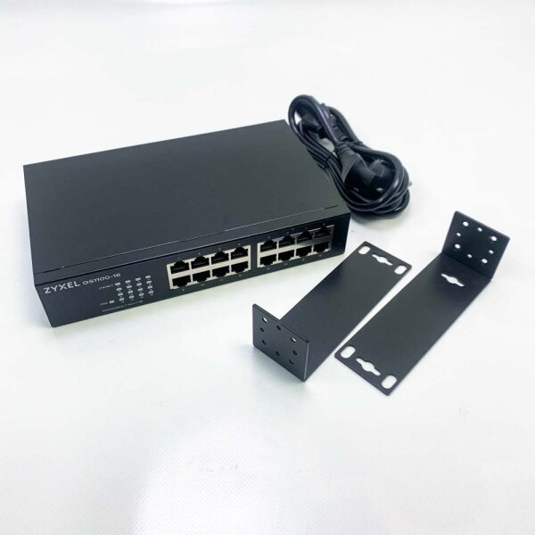 Non-configurable 16-port gigabit switch from Zyxel-fanless design [GS1100-16V3]