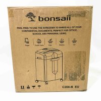 Bonsaii Home Office Auto for paper/CD/credit cards, micro-cutting files, 12 sheets, files run for 60 minutes, with 4 wheels and 16-liter filling buckets (C266-B)