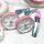 GLERC 14 inch childrens bike for 3 4 5 years Small sweet girls bicycles with basket stabilizers and bells, pink and white