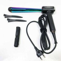 Gammapiu Professional curly curly XL Rainbow, width and narrow waves, long motion blur, 3 adjustable temperatures, quick heating, high performance