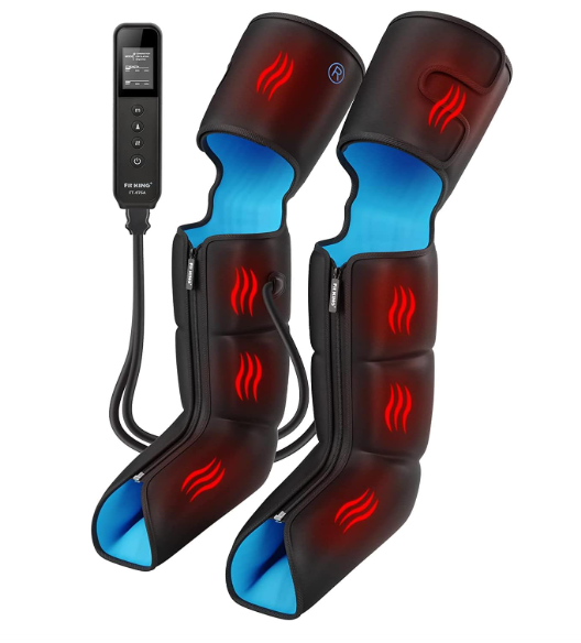 FIT KING FT-076A Leg Massager with Heat for Pain and Circulation Whole Legs Foot Calf & Thigh Massage Compression Boots Recovery Muscular Edema RLS Pain Relief