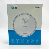 Tikom L9000 vacuum robots with wiping function, lidar navigation, 4000pa vacuum cleaner robot, 150mins max, self-loading, WLAN, 14 no-go zones, ideal for animal hair, carpet, hard floor, white