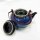 Duef Japanese porcelain tea service with 1 ceramic teapot, 6 tea cups and 1 tea tray, dark blue