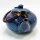 Duef Japanese porcelain tea service with 1 ceramic teapot, 6 tea cups and 1 tea tray, dark blue