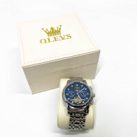 Olevs mens watches automatic mechanical silver wristwatch...