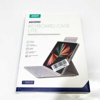 ESR ascend keyboard case lite, iPad keyboard case compatible with iPad Pro 12.9 2022/2021, magnetic removable shell, adjustable portrait/landscape mode, light and portable, white