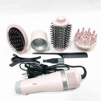 4 In 1 hair dryer warm air brush set, Parwin Pro Beauty Styler set, blow-dryer with 4 attachments to dry, smooth, volume and styles, ions care, 1000 watts, pink
