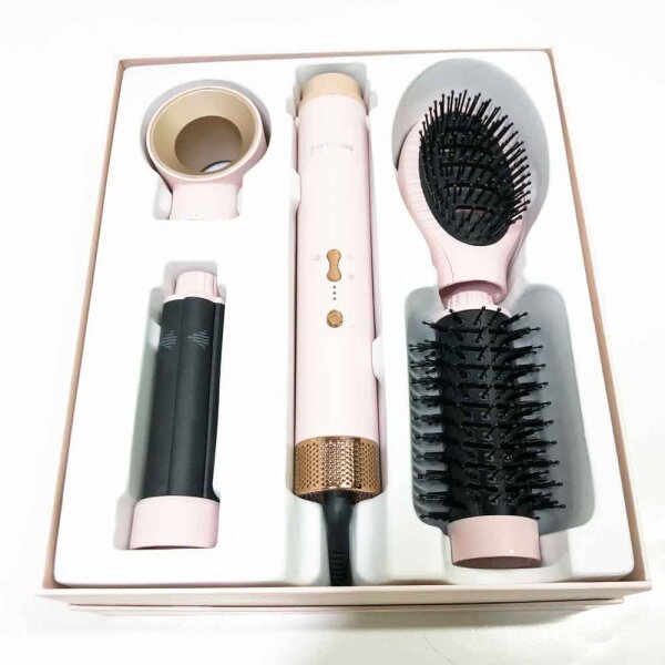 4 IN 1 MaxAIR Styler, PARWIN PRO BEAUTY Haartrockner Warmluftbürste Set, Rundbürstenföhn, Lockenstab, 4 Aufsätze, Trocknen, Glätten, Volumen, Locken, Ionen Pflege, Hochtouriger Motor, Rosa
