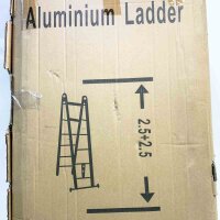 EXGOO Exgo Teleskop-Leiter aus Aluminium, zusammenklappbar, Teleskop-Leiter, ausziehbar, Teleskop-Trittleiter, zusammenklappbar, Loft Ladder, Widerstand bis 150 kg (5,0 m)