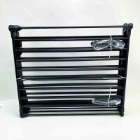 Bimiti foldable chimney protection grille made of metal with door - 5 elements - 300 x 75 cm - black