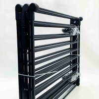 bimiti folding metal fireplace guard with door - 5 elements - 300 x 75 cm - black