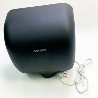 Anydry 2800 Automatic Electric Hand dryer with photo cell, professional wall-air hand dryer, resistant stainless steel housing. 1650W. (Black)