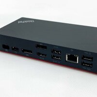 Lenovo 40AS0090EU Ladestation mit USB 3.2 Gen 1 (3.1 Gen 1) Typ-C Noir, Schwarz