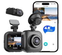 Dashcam car with front and rear 4K/1080P, WiFi car camera with loop recording, APP control, 170° wide angle and super night vision, WDR, G-sensor, 24 hour parking monitoring/motion detection, super capacitor