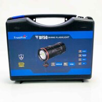 Tauchlampe, TrustFire DF50 KIT Unterwasser Tauchen Taschenlampe 6500 Lumen LED Tauchlampe Professionell Unterwasser Taschenlampe mit Akkupack 70M Wasserdicht Tauchlampe mit 4 Lichtmodi für Fotografie