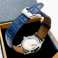 Pagani Design 1759 Mens automatic watches, fashionable, self-drawing, leather bracelet, 100 m waterproof, casual style, blue, belt