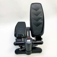 Stepper for exercises, mini stepper machine with resistance straps and calorie counting, stair trainer with a load capacity of 150 kg, portable training device