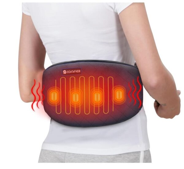 Comfier Heizgürtel gegen Rückenschmerzen -Heizkissen mit Vibrationsmassage, Wärmegürtel mit automatische Abschaltung, Wärmekissen mit Schnelle Erwärmungideale Geschenke für Frauen oder Männer