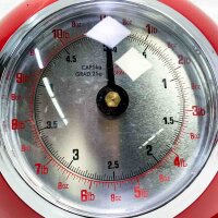 Retro mechanical red metal scale