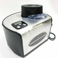 H.Koenig HF250 Maschine zur Herstellung von hausgemachtem Eis und professionellen Sorbets, Eismaschine mit Kompressor, 150 W, 1,5 Liter, 30 Min. Zubereitung, LCD-Bildschirm, Kühllager, Edelstahl