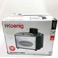 H.Koenig HF250 Maschine zur Herstellung von hausgemachtem Eis und professionellen Sorbets, Eismaschine mit Kompressor, 150 W, 1,5 Liter, 30 Min. Zubereitung, LCD-Bildschirm, Kühllager, Edelstahl