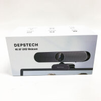 DEPSTECH DW50 Pro Webcam 4K, Ultra HD mit Mikrofon, 3-facher Zoom, 1/2.55 Sony Sensor, Duale Mics mit Geräuschunterdrückung, Fernbedienung, Autofokus Streaming Kamera für PC Laptop Mac, Teams