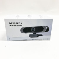 DEPSTECH 4K Zoombare Streaming Webcam mit Mikrofon für PC, Fernbedienung, 1/3 Sony Sensor, Dual Noise-Canceling Mic, 3X Zoom, Autofokus 8MP HD, für Laptop Mac, Videoanruf, Zoom, Skype