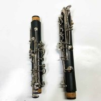 Vangoa clarinet, student BB clarinet, 17 key for beginners, flat binocular clarinet black with suitcase, mouthpiece, cloth gloves, leaves