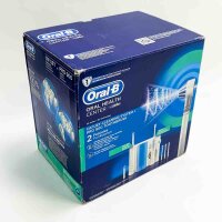 Oral-B Mundfleitstation: Oral-B Pro 900 Electric brush handle + Oxyjet Sprinkler with Braun Technology, 4 Oxyjet essays, 2 replacement brushes