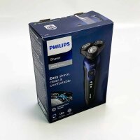 Philips Elektrorasierer der Serie 5000 – Wet & Dry Herren-Elektrorasierer in Metallic-Blau mit Präzisionstrimmer und weichem Reiseetui (Modell S5465/18)