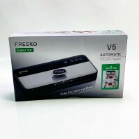 Fresko Automatic vacuum device, vacuumer, foil welding device for dry & moist food, foil sealer with bag detection, including 10 vacuum bags, cook for sous video (V5)