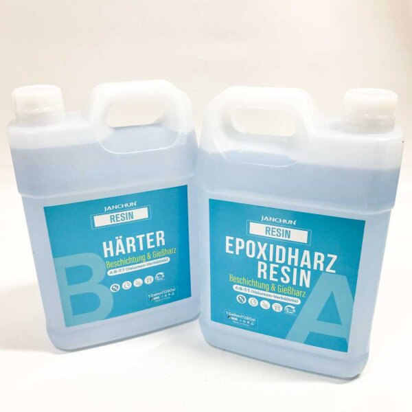 JANCHUN Epoxidharz Set 7.57L/256oz- Epoxidharz mit Härter kristallklares Gießharz für Flusstische Harz Kunstharz, Holz, Kunst, Aquarium, DIY Handwerk, Schmuckherstellung - Epoxy Resin Kit