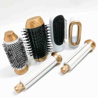 6 IN 1 Air Styler set, Negativ Ionen Haartrockner mit Warmluftbürste, Rundbürstenföhn, Airflow Lockenstab Automatisch, Haarglätter Bürste, für Trocknen, Glätten, Volumen, Locken