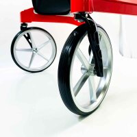 VOCIC Rollator faltbar und leicht mit Sitz Wasserdicht Aluminium Rollator leicht klappbar für Senioren Rollatoren leichtgewicht und faltbar spezial, Pannensichere All-Terrain-PU-Reifen, Rot