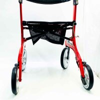 VOCIC Rollator faltbar und leicht mit Sitz Wasserdicht Aluminium Rollator leicht klappbar für Senioren Rollatoren leichtgewicht und faltbar spezial, Pannensichere All-Terrain-PU-Reifen, Rot