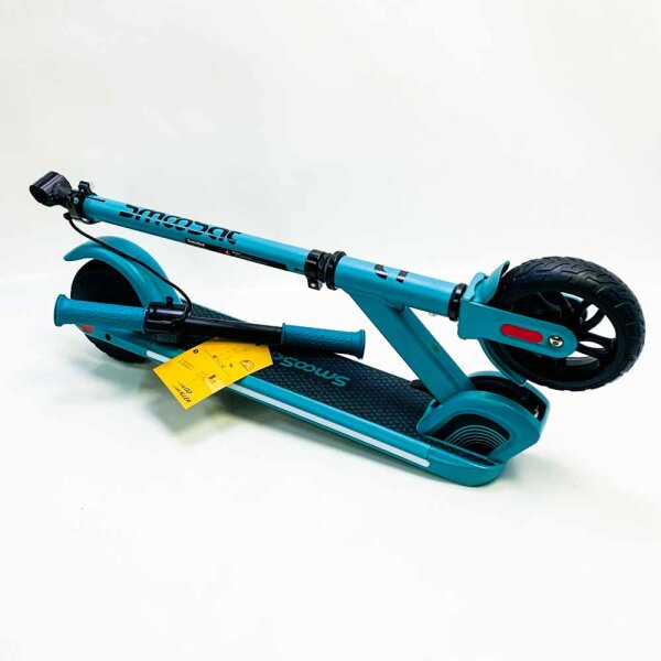 Smoosat E9 per electric scooter for children from 8 to 12 years, colorful rainbow lights, 8 km range, LED display, adjustable speed and height, foldable scooter for children