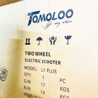 TOMOLOO L1 Plus Elektroroller, faltbares Pendlerfahrrad, 30 km Reichweite, 25 km/h, APP-verbundenes sicheres Schloss, 10-Zoll-Reifen, LED-Anzeige, Weiss