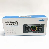 Therm La Mode Luftqualitätsdetektor für PM2,5, PM10, AQI, CO2, VOC, HCHO, Temperatur, Luftfeuchtigkeit, CO2-Messgerät, Luftqualitätsmessgerät, Luftqualitätsüberwachung
