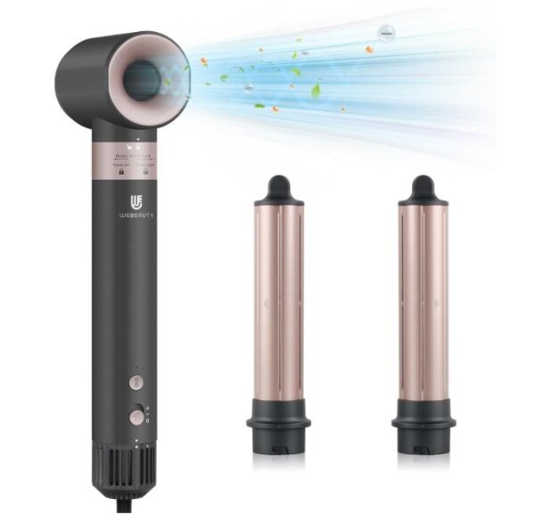 webeauty F9 Haartrockner 3 in 1 Ionen & Airstyler 110,000U/MIN Hochgeschwindigkeit 200 Millionen Ionen Fön mit Airflow Lockenstab Automatisch