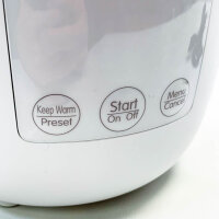 Yum Asia Tsuki Mini Rice Cooker with Shinsei Ceramic Bowl (2.5 Cup, 0.45 Liter), 5 Rice Cooking Functions, 2 Multicooker Functions, Hidden LED Display, 220-240V (Pebble White)