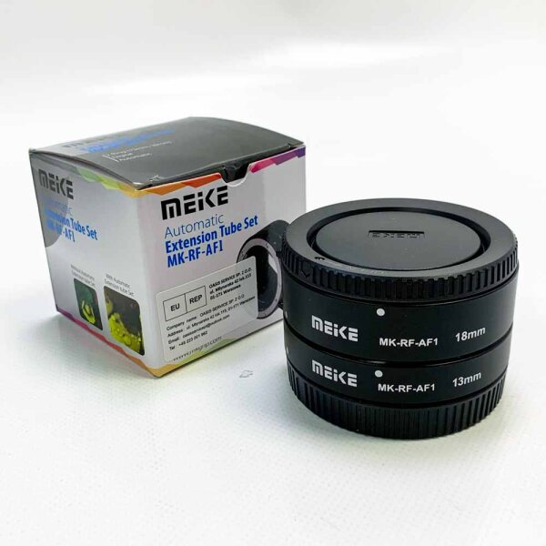 Meike MK-RF-AF1 13mm + 18mm Metall AF Vollrahmen Makro Extension Tube Adapter Ring Kit für Canon EOS-R Series Kameras Canon RF Mount Kameras EOS-R EOS-RP