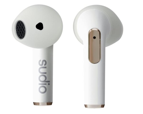 Sudio N2 Snow White - True Wireless Bluetooth Earbuds mit Multipoint-Verbindung, integriertem Mikrofon, 30 Stunden Akku, IPX4 wasserfest, USB-C & kabellosem Laden