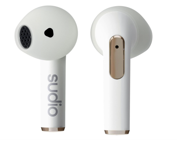 Sudio N2 Snow White - True Wireless Bluetooth Open-Ear Earbuds,Multipoint-Verbindung, integriertes Mikrofon für Anrufe, 30 Stunden Akku mit Ladehülle, IPX4 wasserfest, USB-C & kabelloses Laden