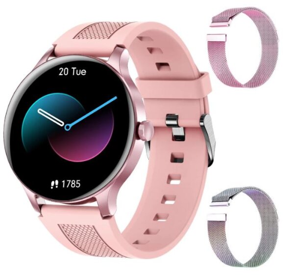 BOCLOUD Smart Watch PINK for Women Men, IP68 Waterproof Smartwatch with Blood Oxygen, Heart Rate, Sleep Monitoring, 1.45 Rectangular Fitness Tracker, 20 Sports Modes
